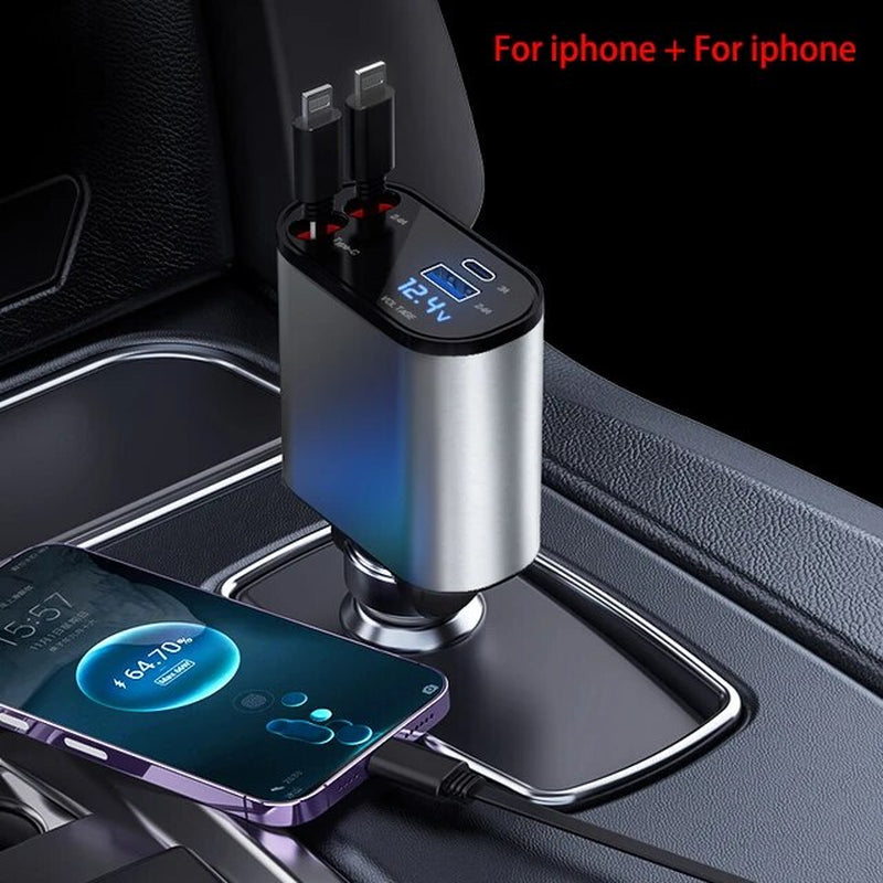 Cargador de coche retráctil