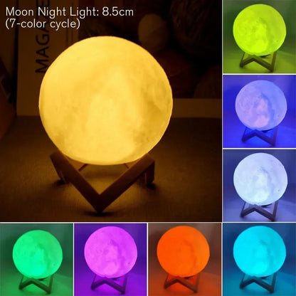 Lámpara Luna LED 8cm - Luz Nocturna Decorativa