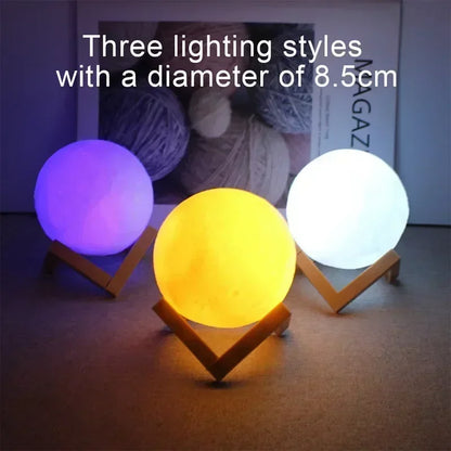 Lámpara Luna LED 8cm - Luz Nocturna Decorativa
