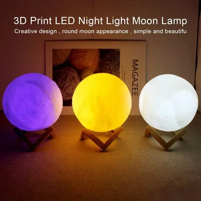 Lámpara Luna LED 8cm - Luz Nocturna Decorativa