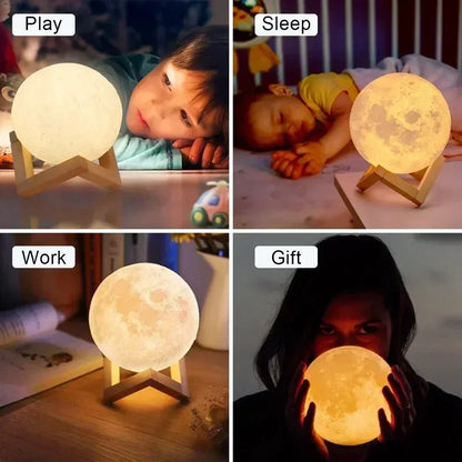 Lámpara Luna LED 8cm - Luz Nocturna Decorativa