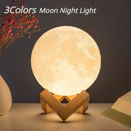 Lámpara Luna LED 8cm - Luz Nocturna Decorativa