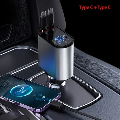Cargador de coche retráctil