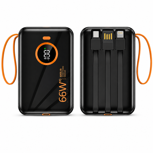 POWER BANK CARGA RAPIDA CON CABLES