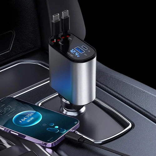 Cargador de coche retráctil
